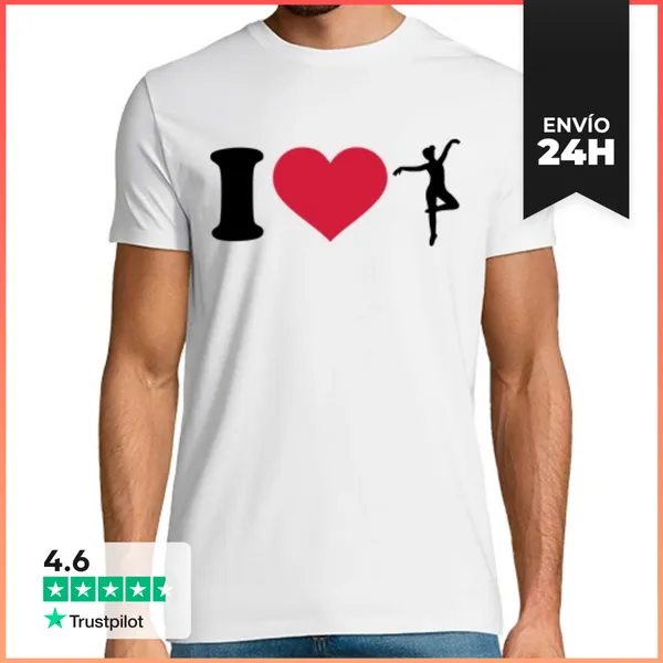 Camiseta Hombre Clásica Amo El Baile De La Bailarina LaTostadora
