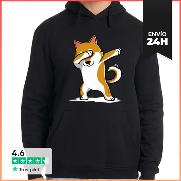 Sudadera Unisex Con Capucha Perro Shiba Inu DAB! LaTostadora