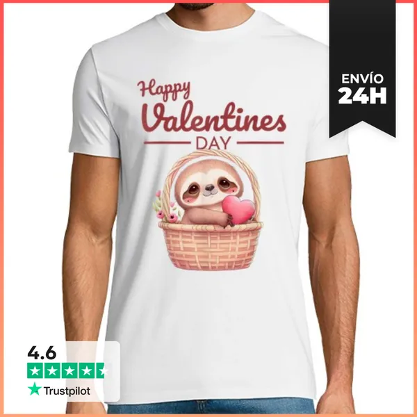 Camiseta Hombre Clásica Lindo Corazón Panda Amante Feliz Día De