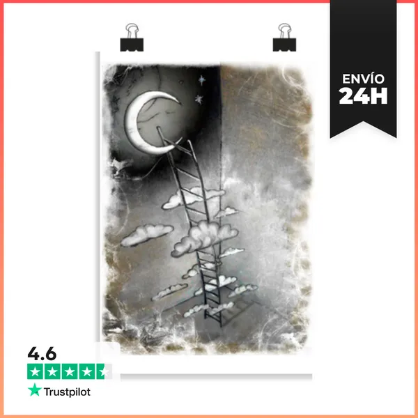 Póster Vertical Escalera A La Luna LaTostadora