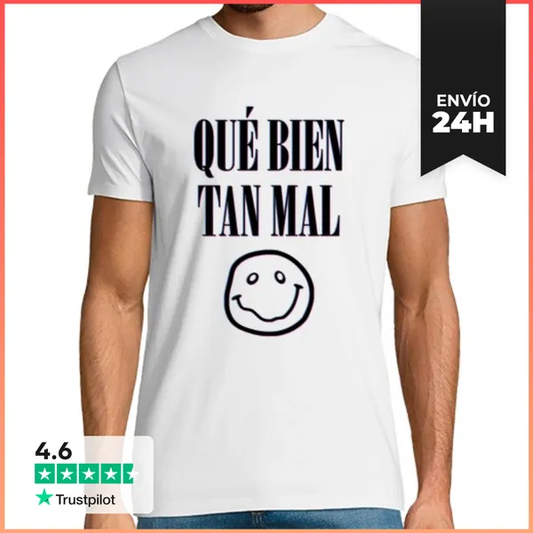 Camiseta Hombre Clásica Qué Bien Tan Mal - Hombre LaTostadora