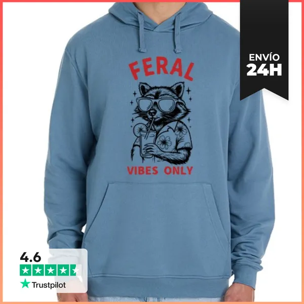 Sudadera Unisex Con Capucha Vibras Salvajes Solamente - Gafas De