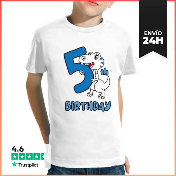 Camiseta Clásica Para Niños 5th Birthday LaTostadora