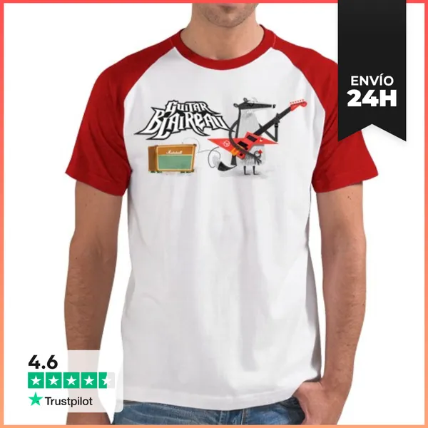 Camiseta Hombre, Estilo Béisbol Tejón De Guitarra LaTostadora
