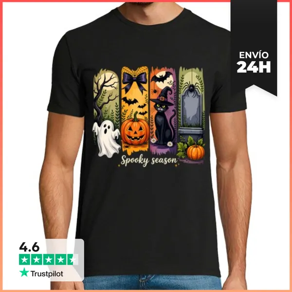 Camiseta Hombre Clásica Spooky Season Halloween For Adults And