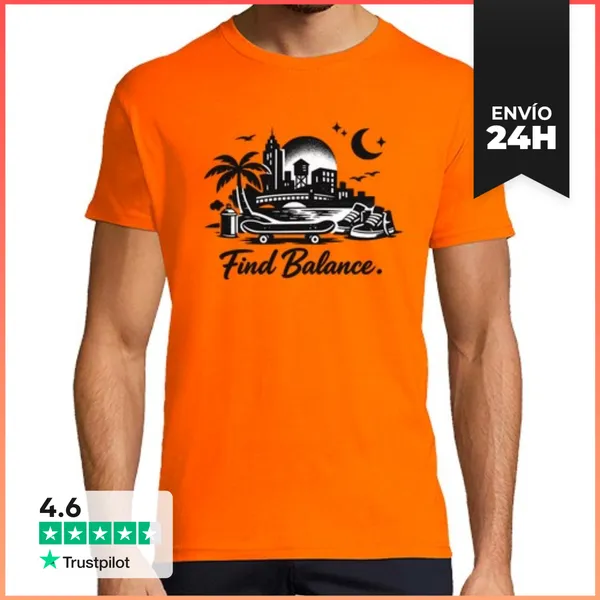 Camiseta Hombre Clásica Skate In Skyline LaTostadora