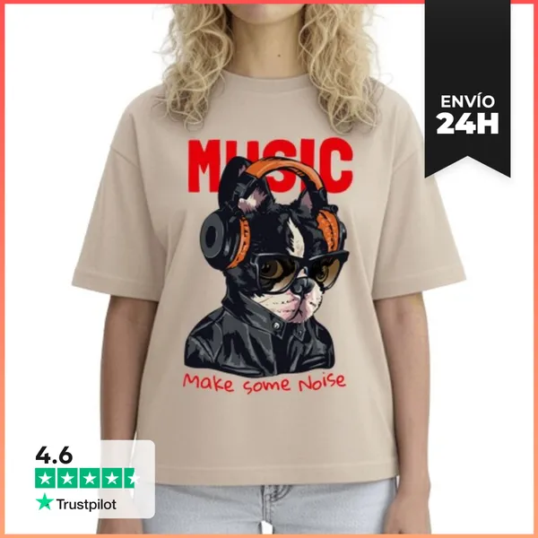 Camiseta Mujer Boxy MAKE SOME NOISE LaTostadora