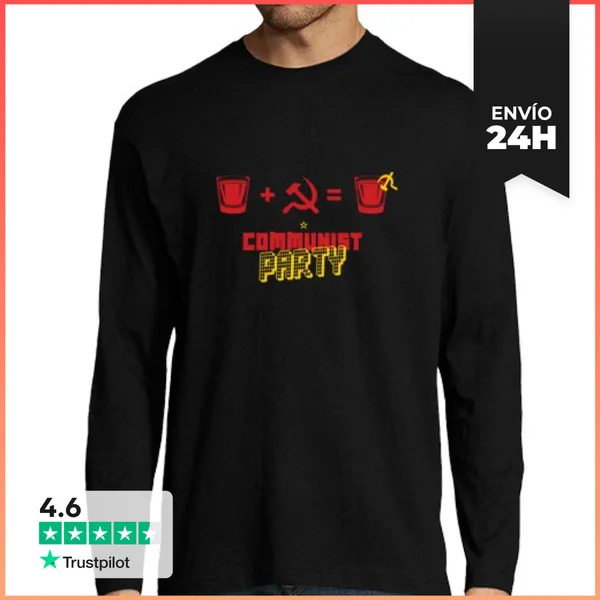 Camiseta Hombre Manga Larga Partido Comunista LaTostadora