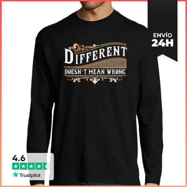 Camiseta Hombre Manga Larga Hombre, Manga Larga, Negra