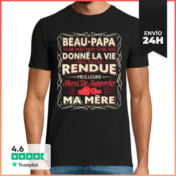 Camiseta Hombre Clásica Padrastro Dia Del Padre Padrastro