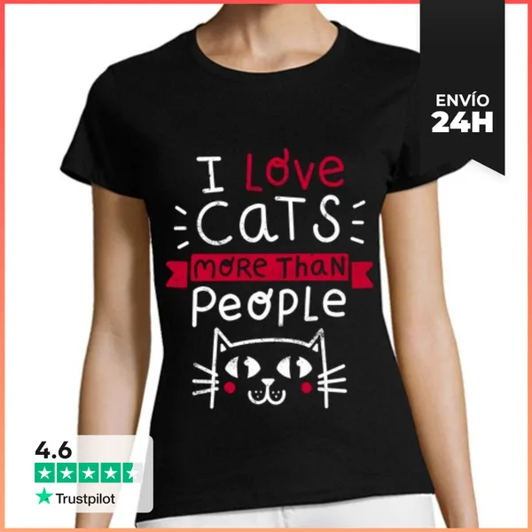 Camiseta Mujer Clásica Cat Lover LaTostadora