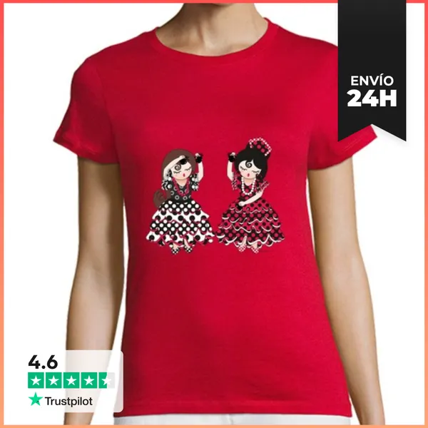Camiseta Mujer Clásica Camiseta Flamencas Y Olé LaTostadora