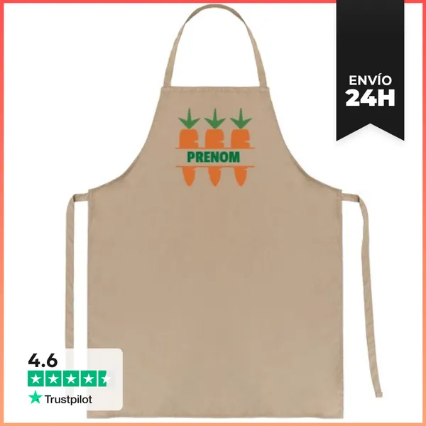 Delantal Zanahorias Monograma Personalizables LaTostadora