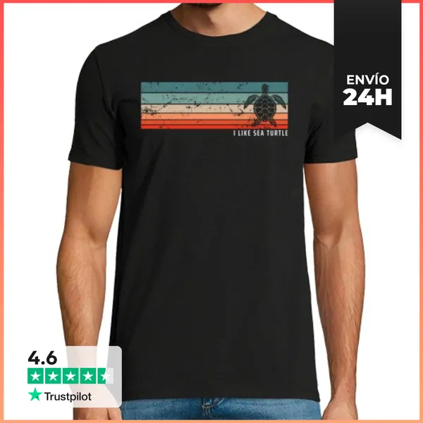 Camiseta Hombre Clásica Me Gusta La Tortuga Del Lago Retro Vint