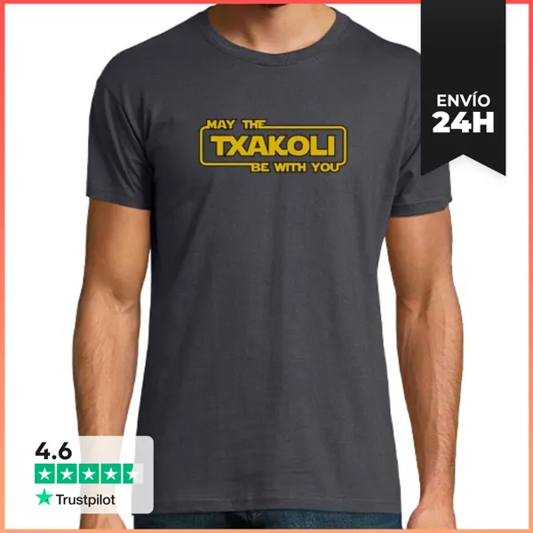 Camiseta Hombre Clásica May The Txakoli Be With You LaTostadora