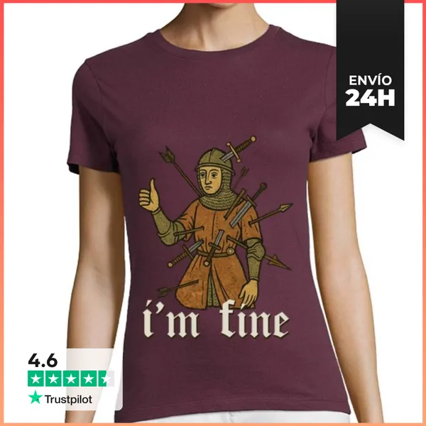 Camiseta Mujer Clásica Estoy Bien Arte Medieval LaTostadora