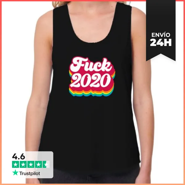 Camiseta Mujer Sin Mangas, Loose Fit Joder 2020 LaTostadora