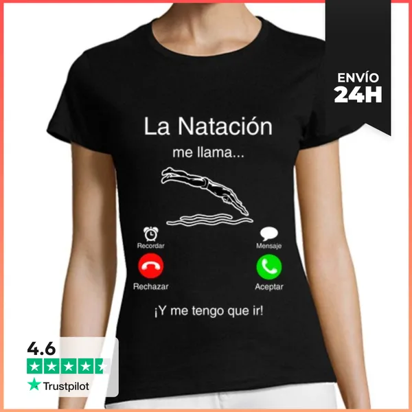 Camiseta Mujer Clásica La Natación Me Llama Y Me Tengo Que Ir
