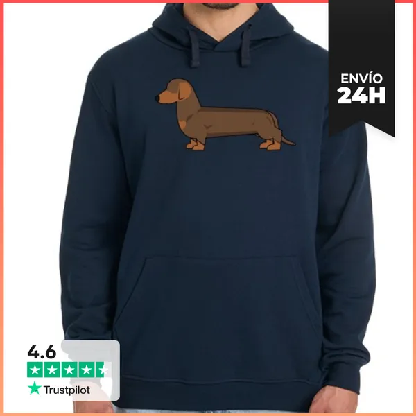 Sudadera Unisex Con Capucha Dachshund Chocolate, Sudadera Hombre.