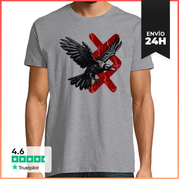 Camiseta Hombre Clásica Vikingo Odal Raven LaTostadora