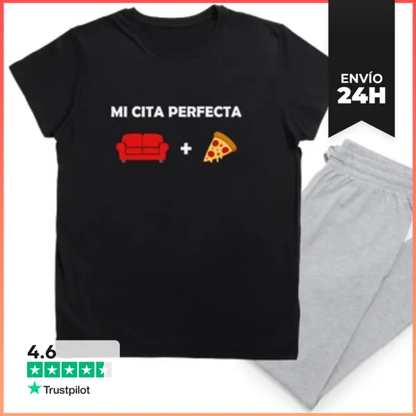 Pijama MI CITA PERFECTA SOFA Y PIZZA LaTostadora