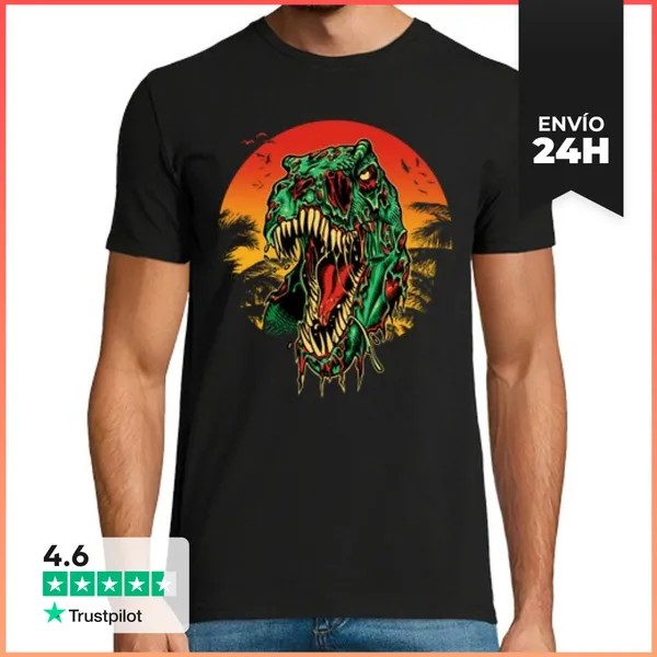 Camiseta Hombre Clásica Zombi T-rex LaTostadora