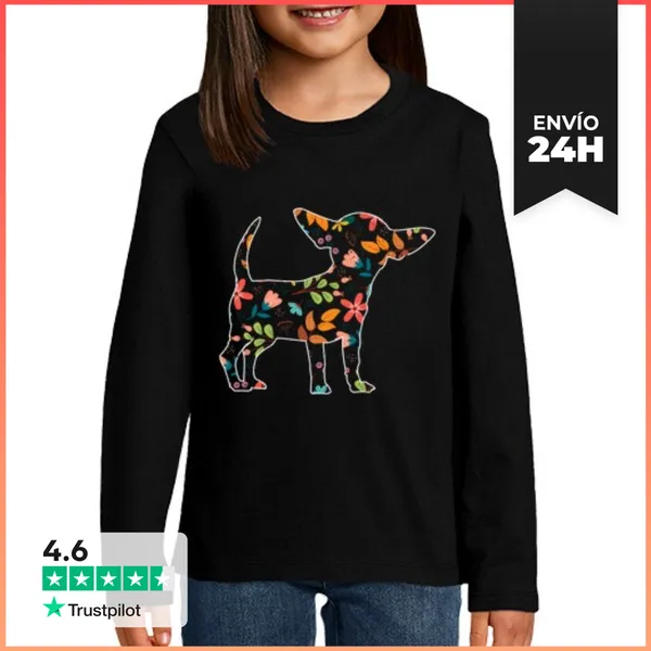 Camiseta Manga Larga Para Niños Raza De Perro Amante De Los