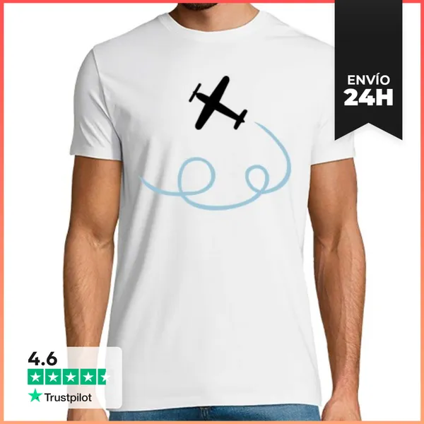 Camiseta Hombre Clásica Aviación Avión LaTostadora