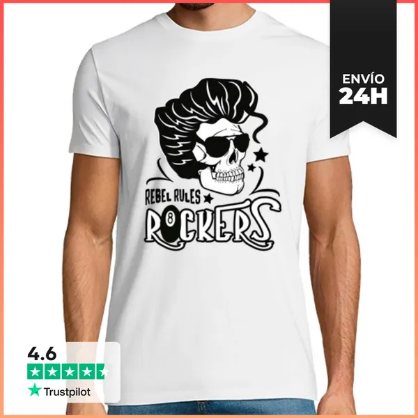 Camiseta Hombre Clásica Camiseta Rockabilly Music Psychobilly