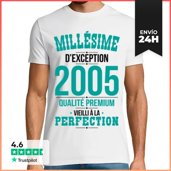 Camiseta Hombre Clásica Cumpleaños 18 Años - Cosecha 2005