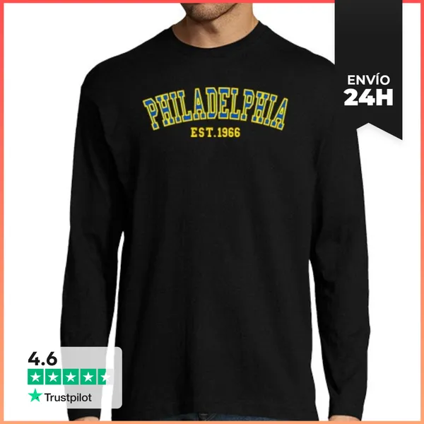 Camiseta Hombre Manga Larga Filadelfia Est 1966 LaTostadora