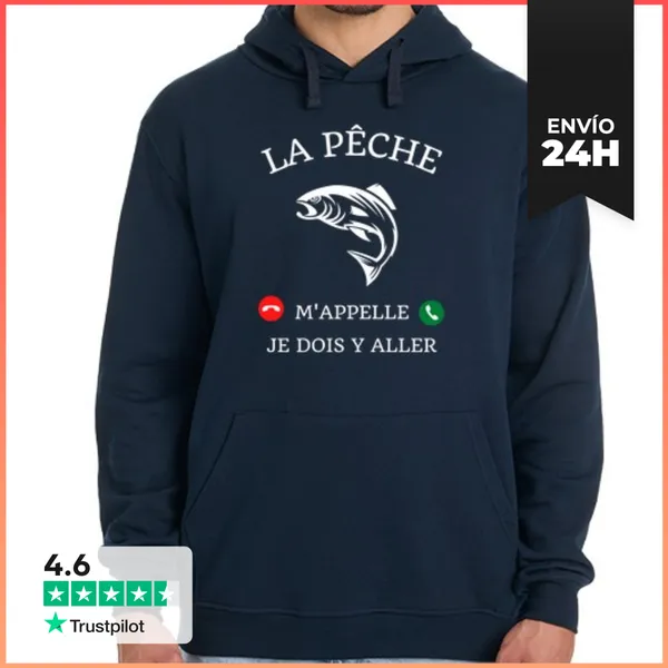 Sudadera Unisex Con Capucha La Pesca Me Llama Humor Pecaminoso