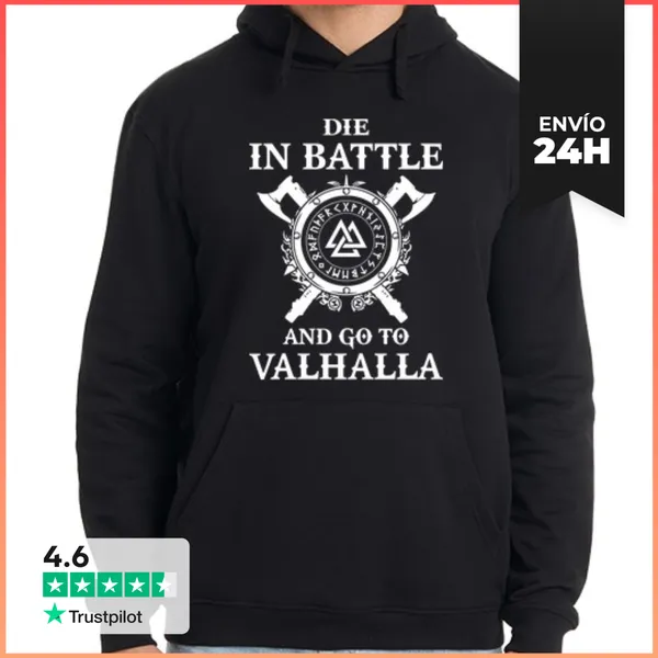 Sudadera Unisex Con Capucha Die In Battle... (Vikings)