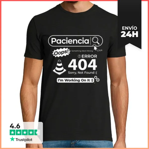 Camiseta Hombre Clásica Paciencia Not Found... LaTostadora