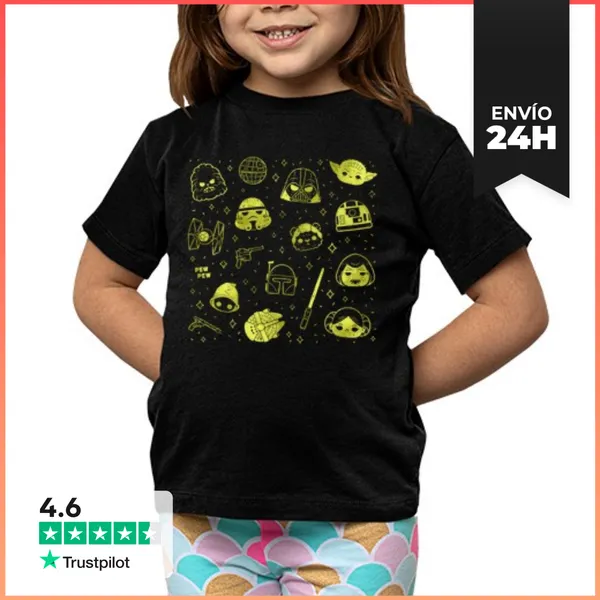 Camiseta Clásica Para Niños Iconos De Guerras De Galaxias