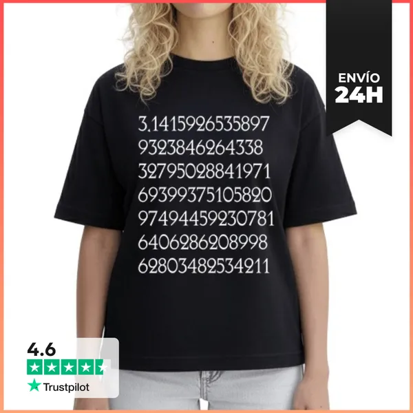 Camiseta Mujer Boxy Profesor De Matemáticas Genial Dígitos De Pi