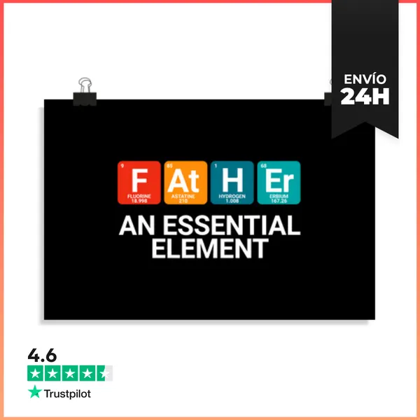 Póster Horizontal Padre Un Elemento Esencial Química LaTostadora
