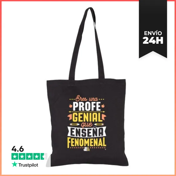 Bolsa De Tela Profe Genial Que Enseña Fenomenal Regalos