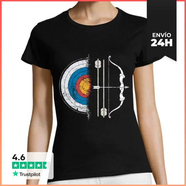 Camiseta Mujer Clásica Tiro Con Arco Diana Arco Y Flecha Arque