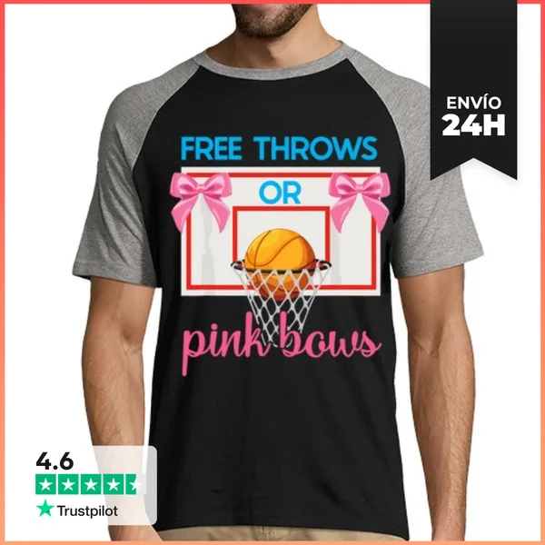 Camiseta Hombre, Estilo Béisbol Tiros Libres O Lazos Rosas