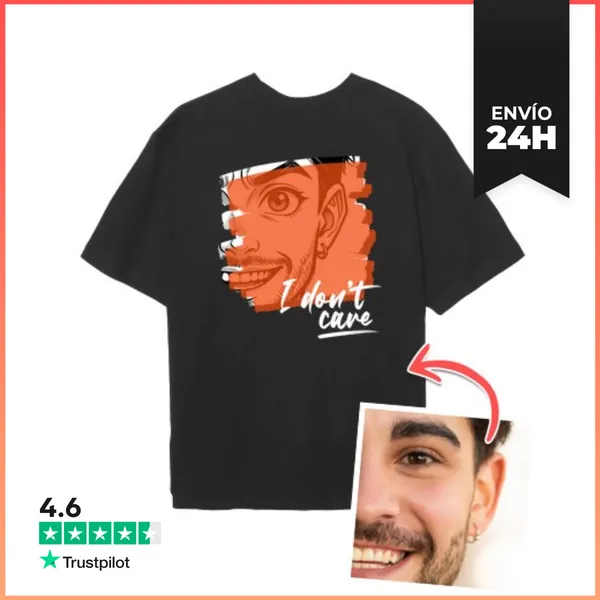 Camiseta Oversize Efecto Manga Camiseta Oversize I Dont Care Foto