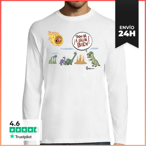 Camiseta Hombre Manga Larga Todo Saldrá Bien LaTostadora