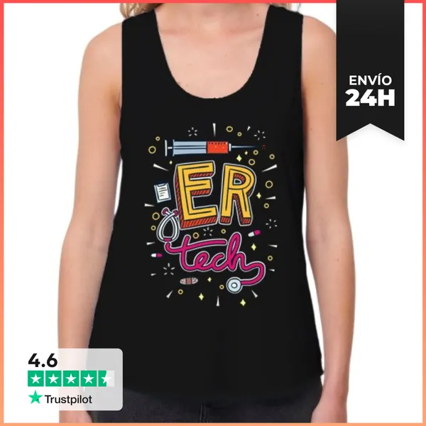 Camiseta Mujer Sin Mangas, Loose Fit Tecnólogo De Sala De