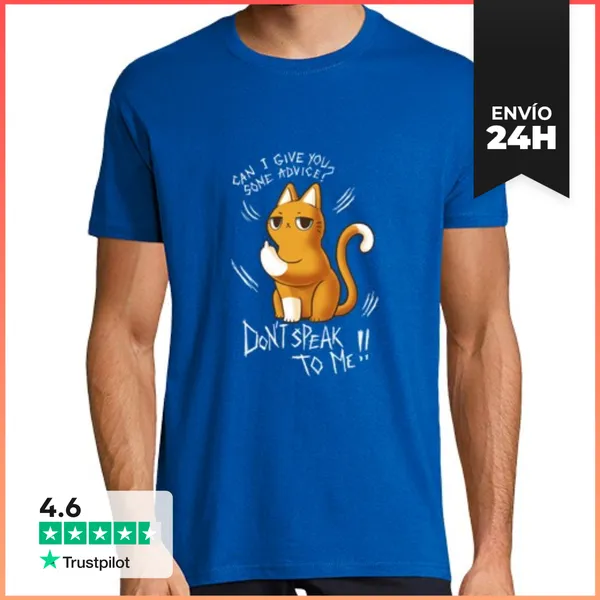 Camiseta Hombre Clásica Dont Speak To Me - Rude Angry Cat