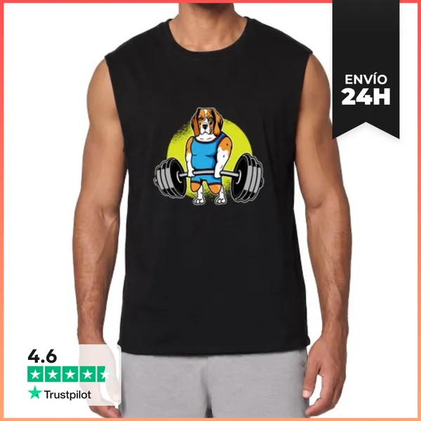 Camiseta Sin Mangas Beagle Levantamiento De Pesas I Peso Mu