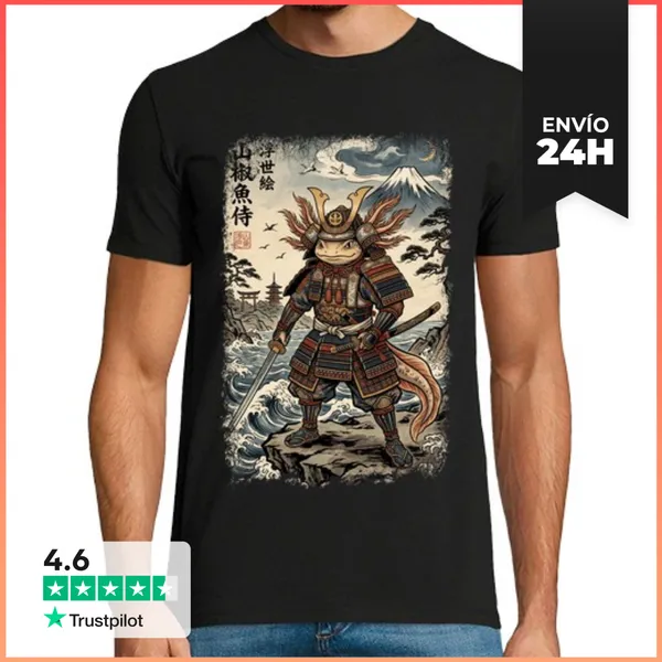Camiseta Hombre Clásica Ajolote Samurái LaTostadora