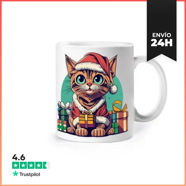 Taza Gato Papa Noel LaTostadora
