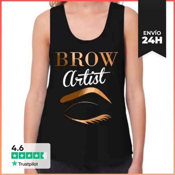 Camiseta Mujer Sin Mangas, Loose Fit Regalo De Microblading Para