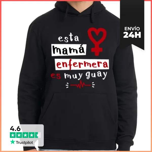 Sudadera Unisex Con Capucha Mamá Enfermera LaTostadora