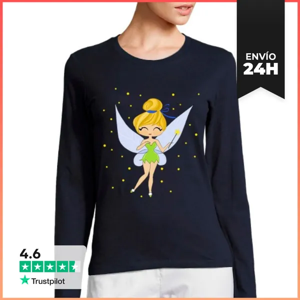 Camiseta Mujer Manga Larga Ninet Campanilla LaTostadora